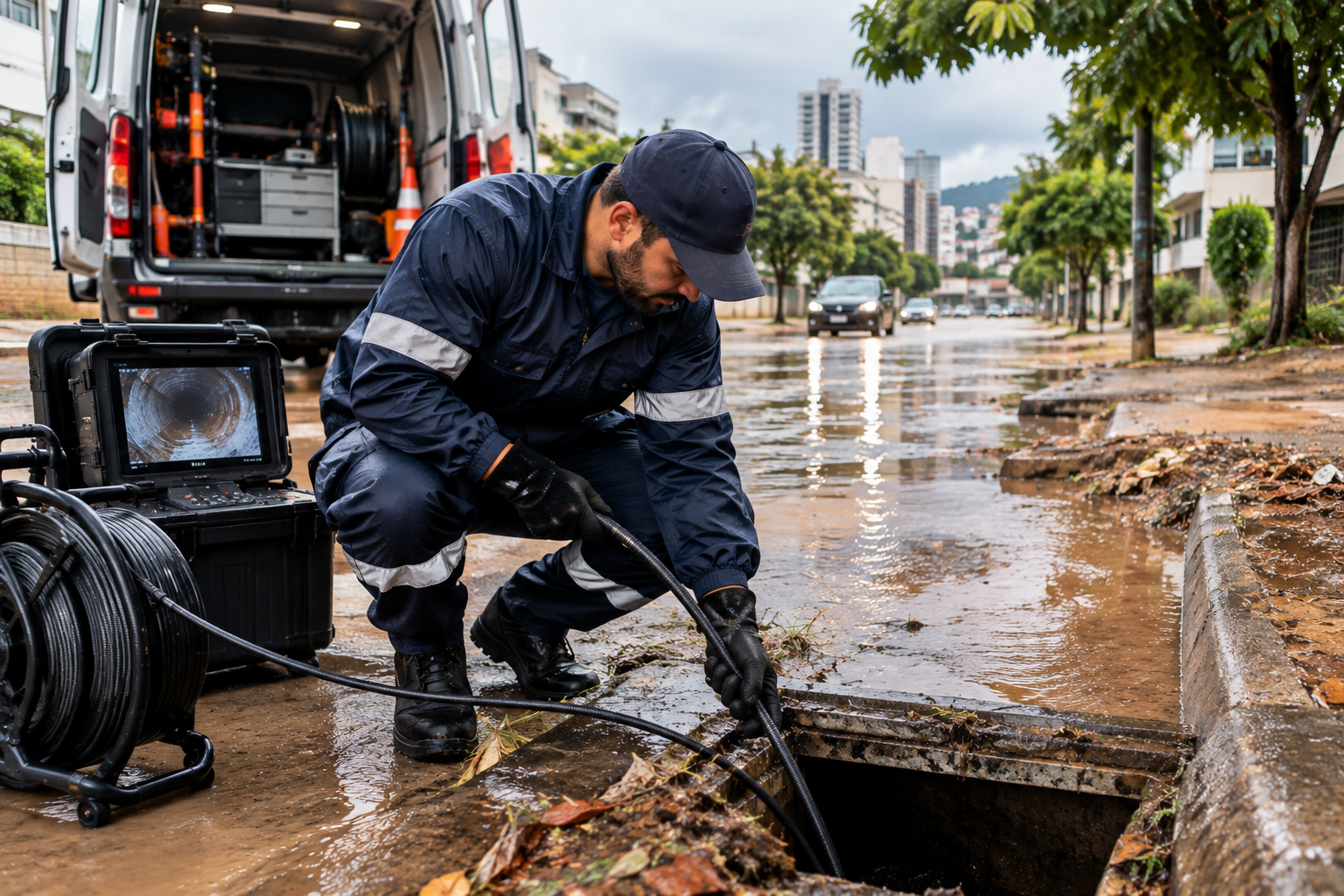 Desentupidora no Buritis BH após fortes chuvas